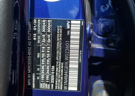 2020 Mercedes-Benz Glb 250 z USA, uszkodzony, nr VIN W1N4M4GB9LW023601